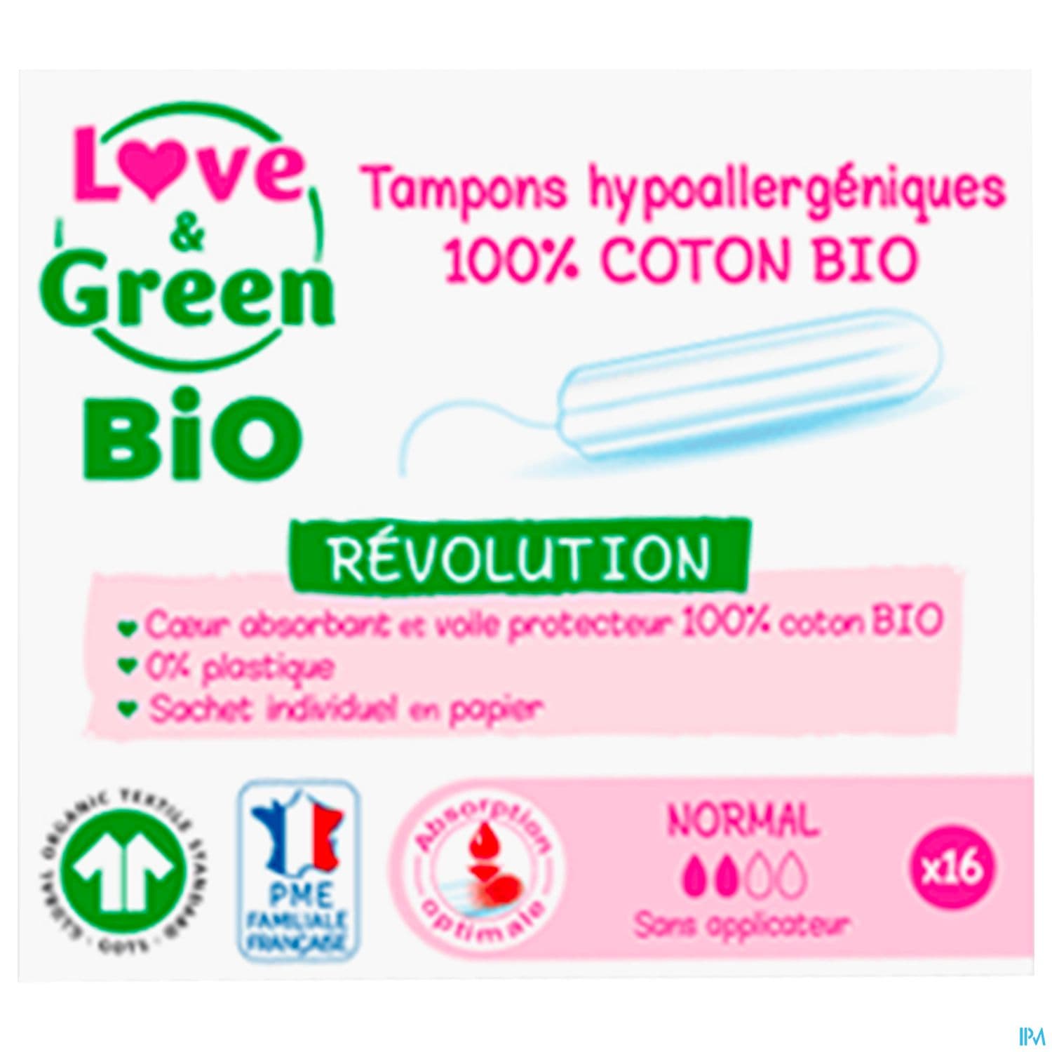 Love Green Bio Tampon Hypoallergeniques Digitaux Normal X16
