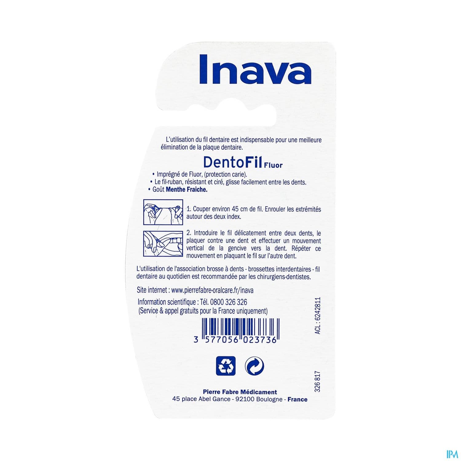 INAVA DENTO FIL FLUOR MENTH FRAICH