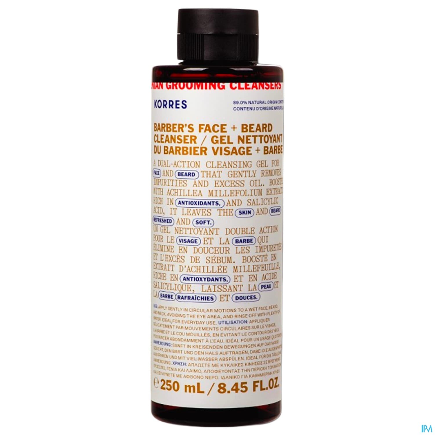 Korres Homme Gel Nettoyant Visage Et Barbe 250ml