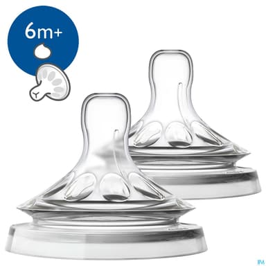 Avent Tetine Natural 2.0 Liquide Epais 6mois+ Scf046/27 X2