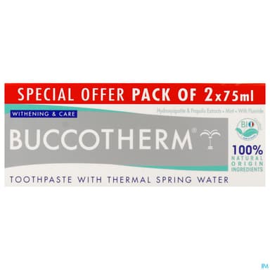 Buccotherm Dentifrice Bio Blancheur Et Soin 75ml X2