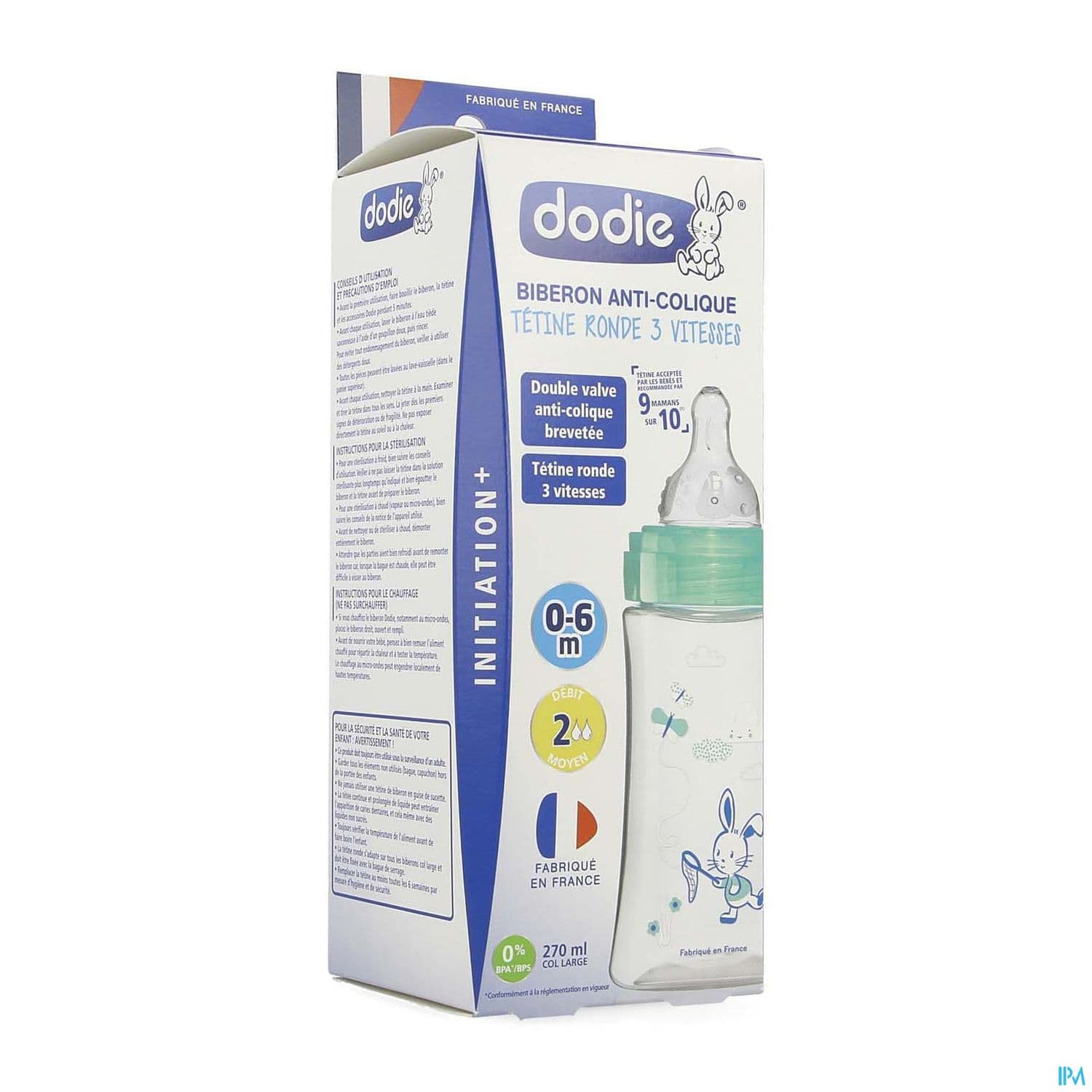 DOD BIB INIT+270ML VERT VALEN 0-6M