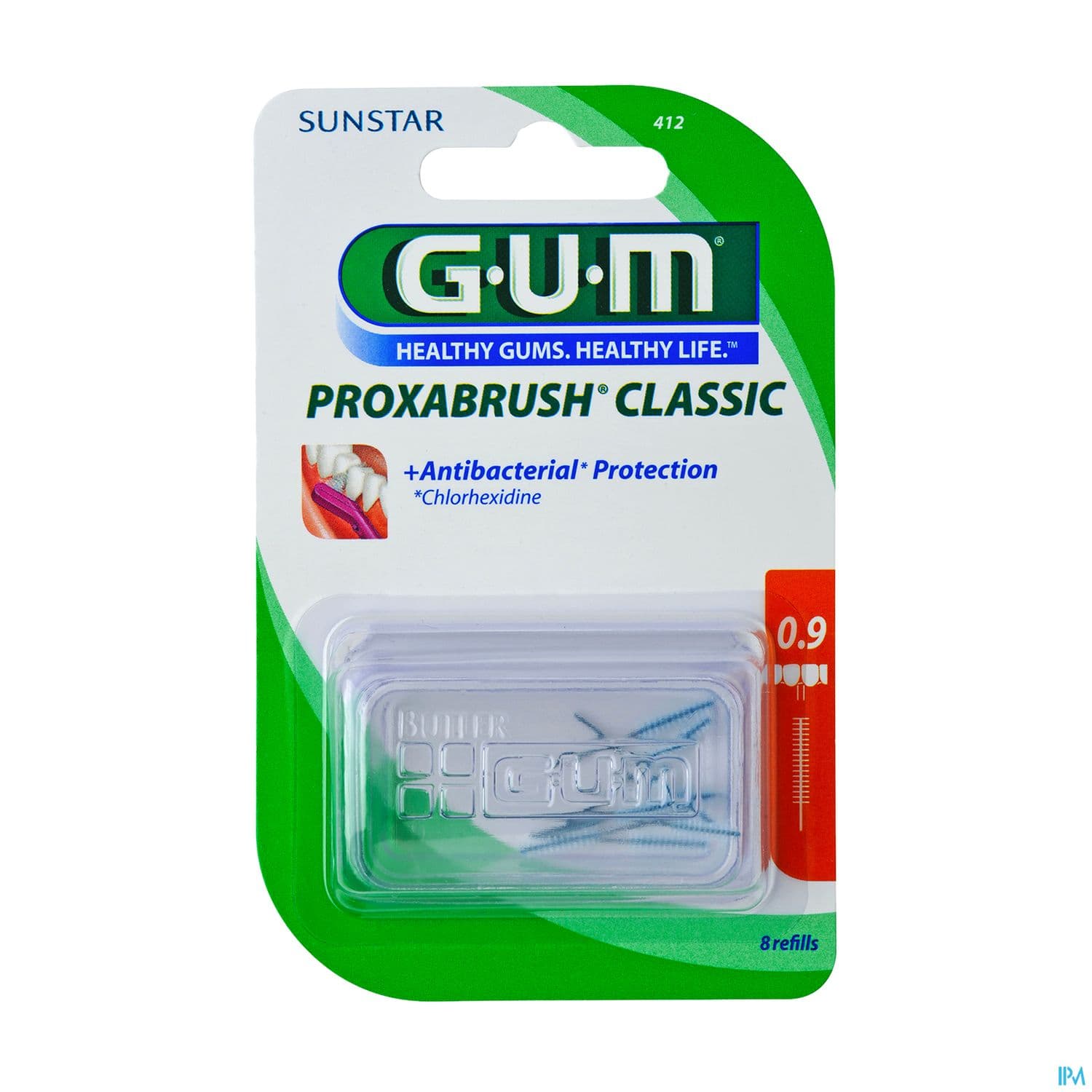 GUM PROXABRUSH CLASSIC RECH 412 X6