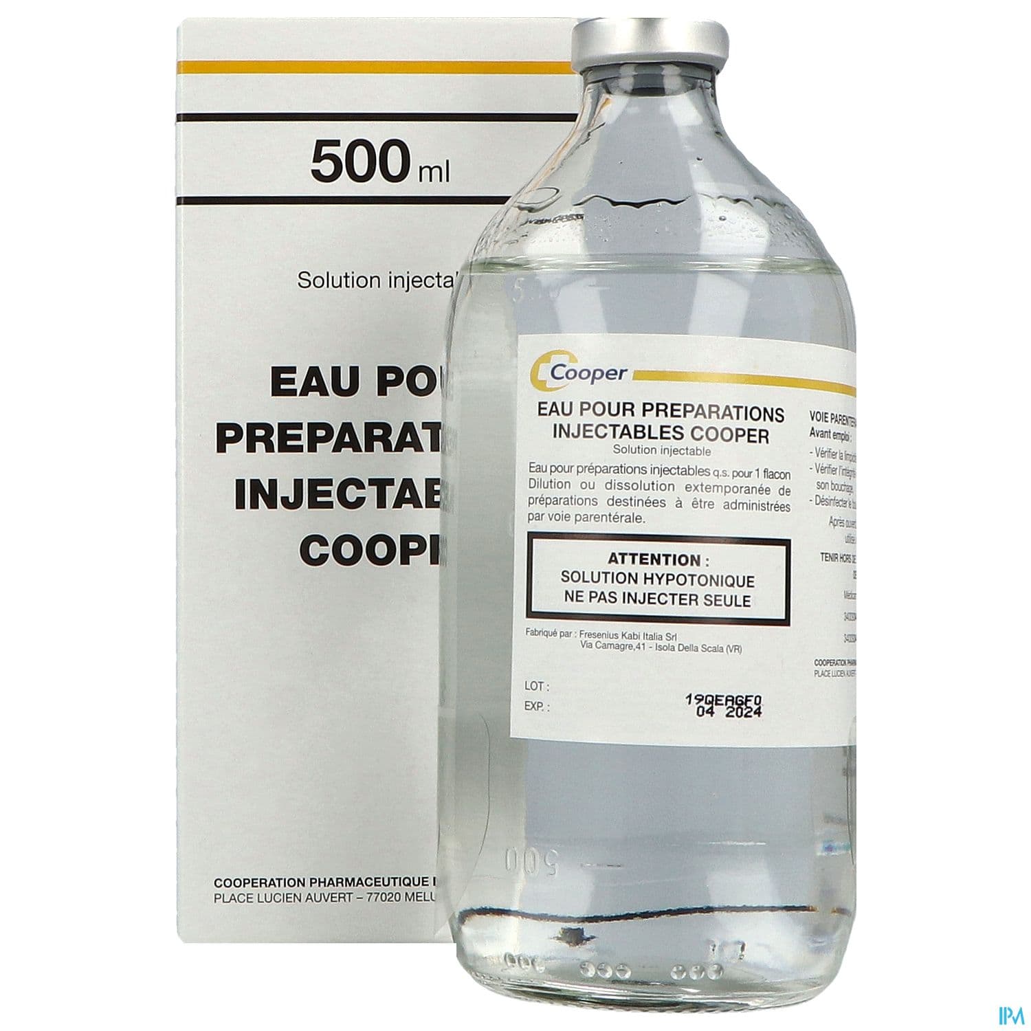 Cooper Eau Ppi Solution Injectable 500ml 1