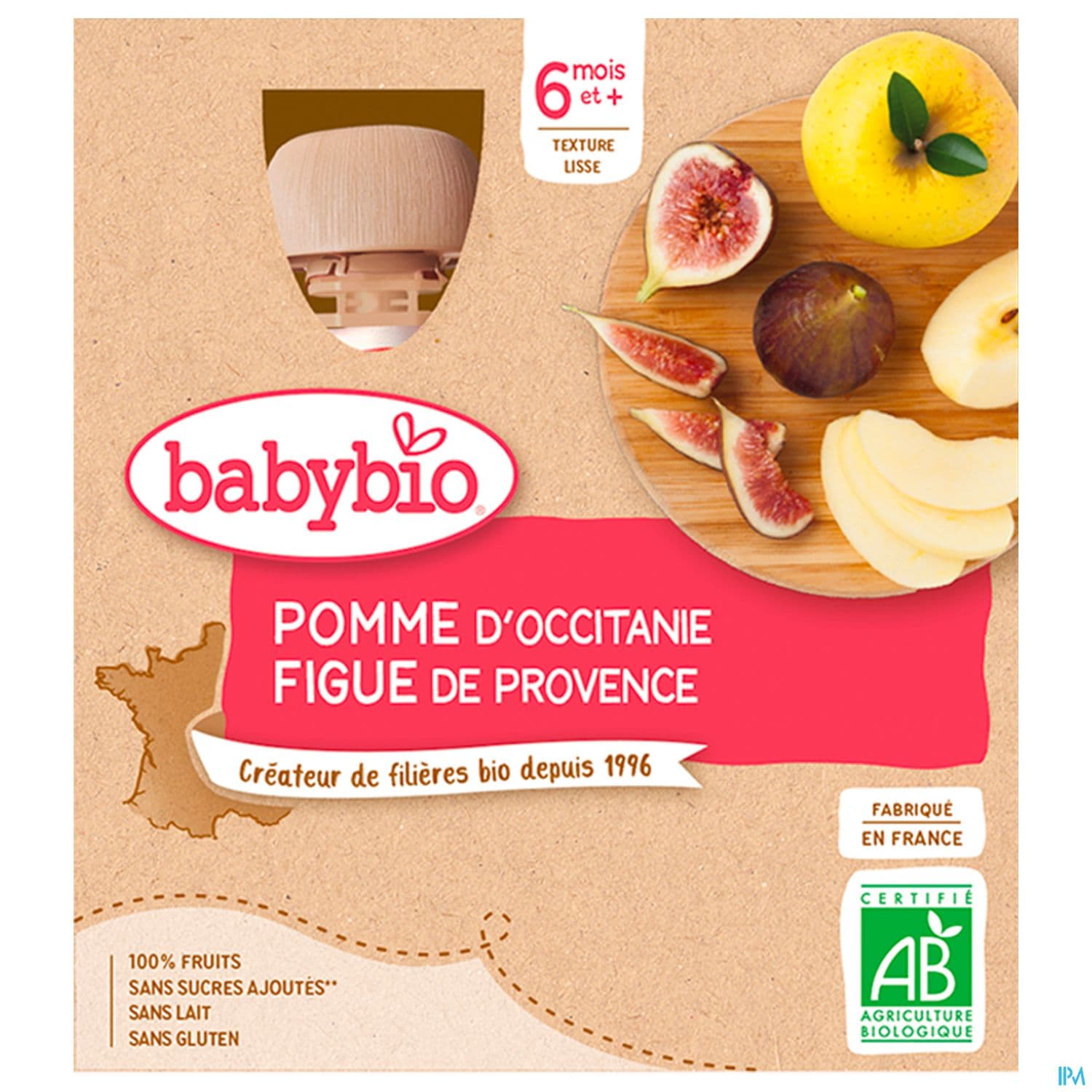 BABYBIO GOURD POMME/FIGUE 4X90G