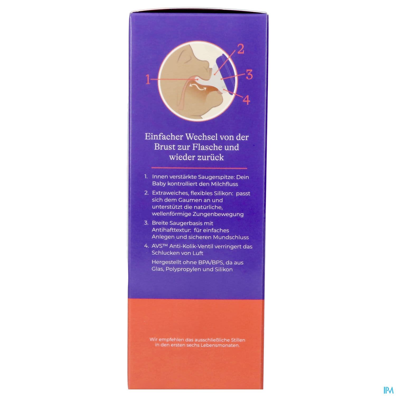 LANSINOH BIB VERRE NAT WAVE 160ML