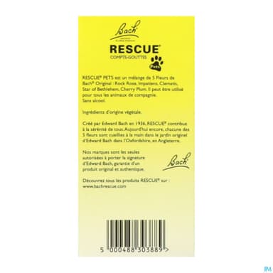 Rescue Bach Pets Compte Gouttes 20ml
