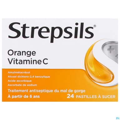 STREPSILS ORANGE VIT C PAST 24