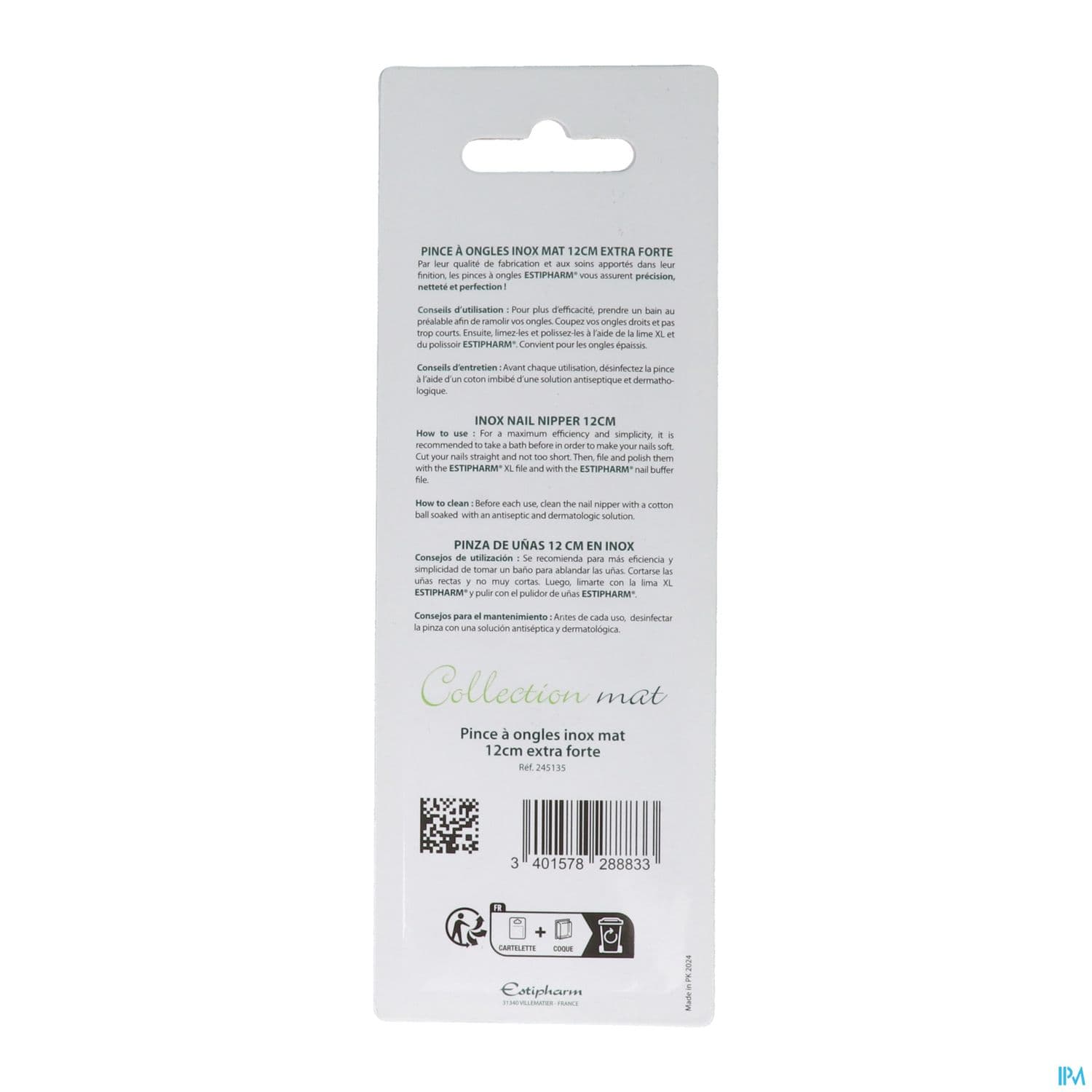 PINC/ONG ESTIPHARM INOX MAT 12CM