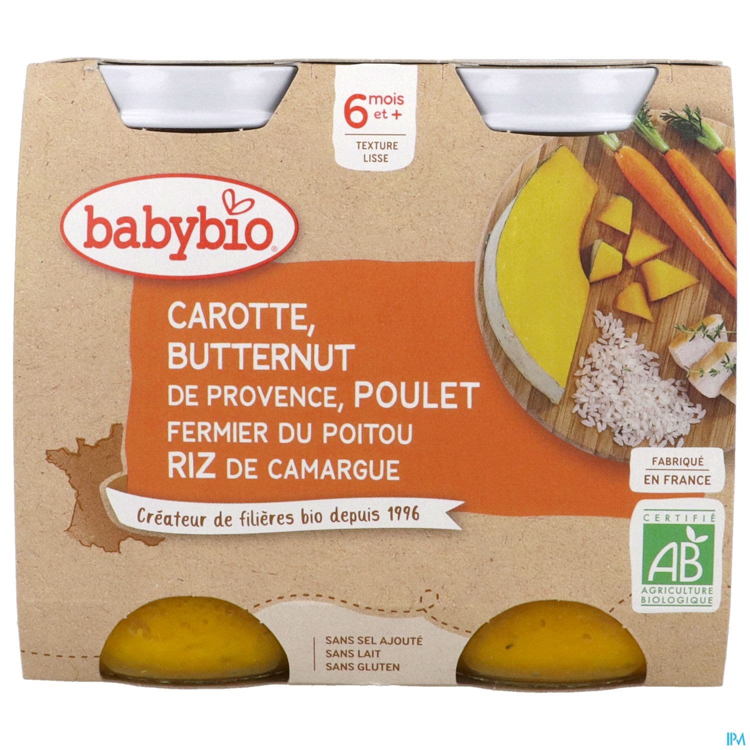 BABYBIO MENU LEG/POULET/RIZ 2X200G