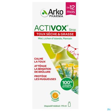 Arkopharma Activox Gorge Et Toux Sirop 175ml