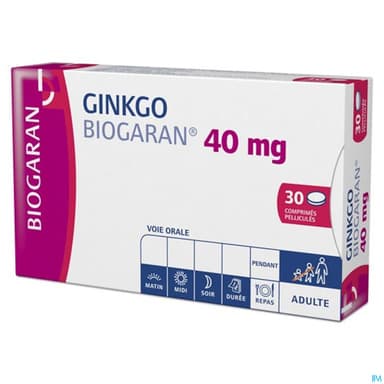 GINKGO 40MG BIOGARAN CPR 30