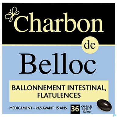 Charbon Belloc 125mg Capsule Molle Boite Metal 36