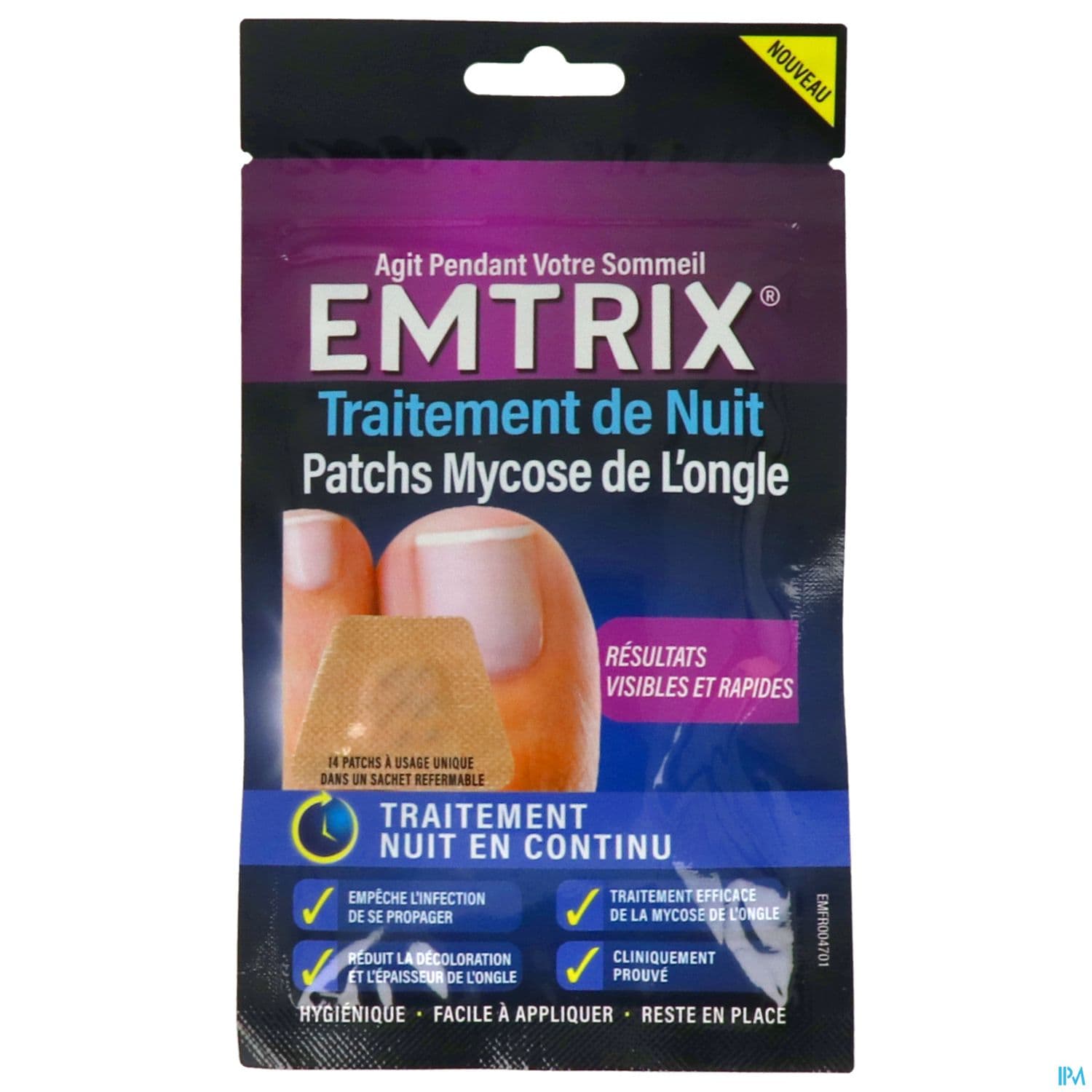 Emtrix Patch Nuit Mycose Ongles 14