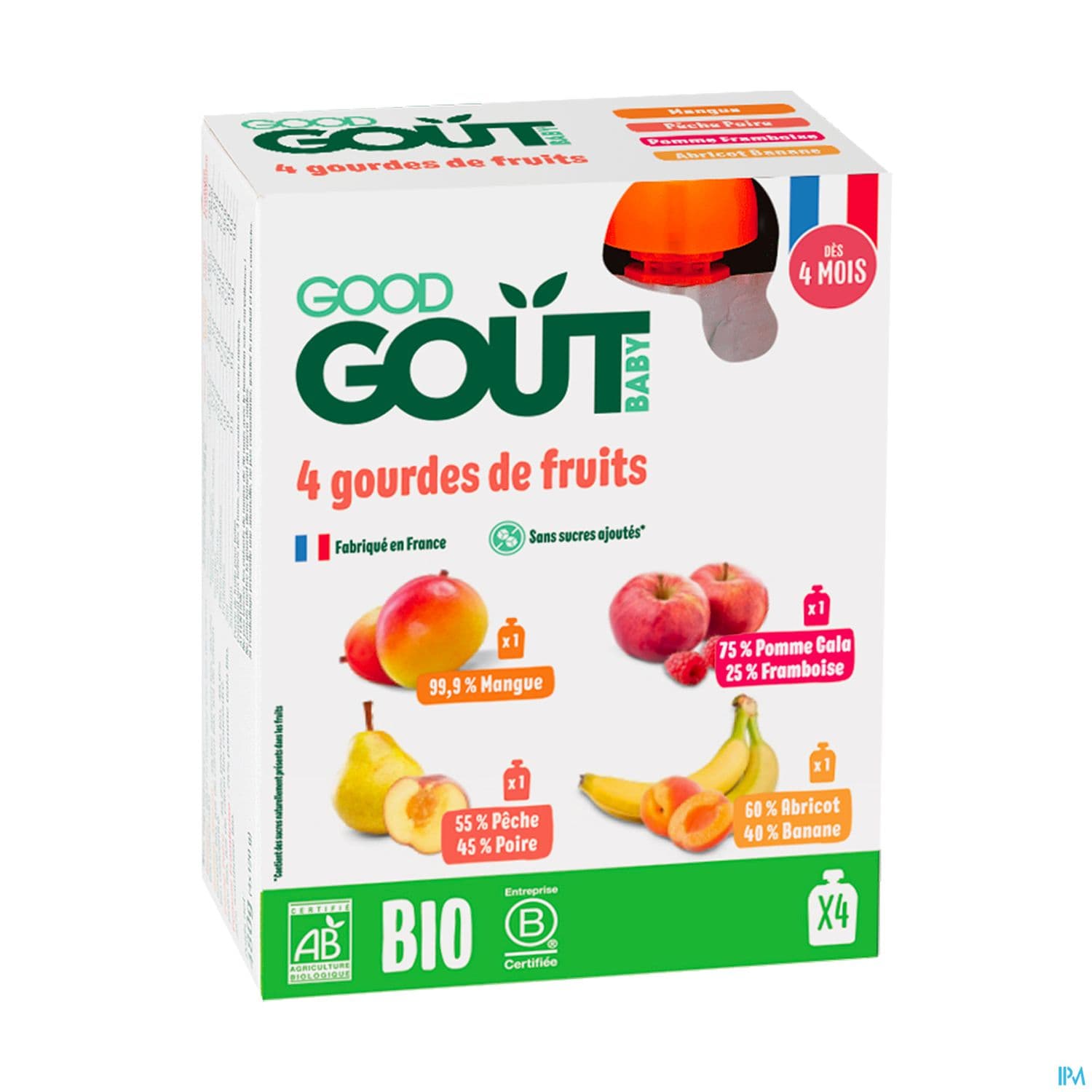 GOODGOUT VARIETY FRUIT 120G X4