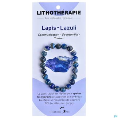 Pharmagem Bracelet Lithotherapie Lapis Lazuli 8mm