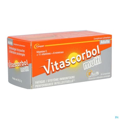 Cooper Vitascorbolmulti Adulte Comprime Tricouche 30