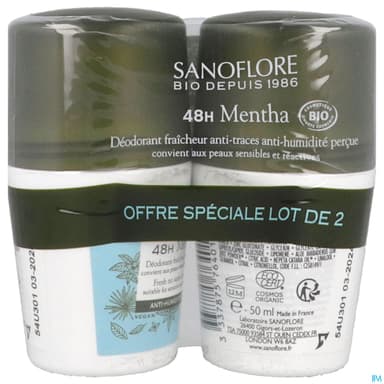 SANOFLORE DEOD 48H MENTHA 50MLX2
