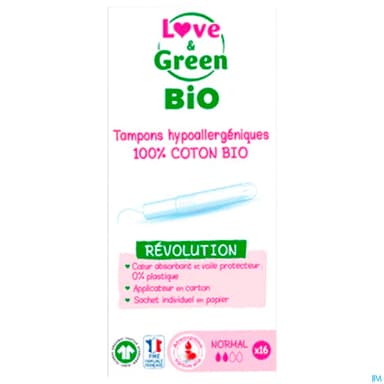 LOVE&GREEN TAMPON APPLIC NORMAL 16
