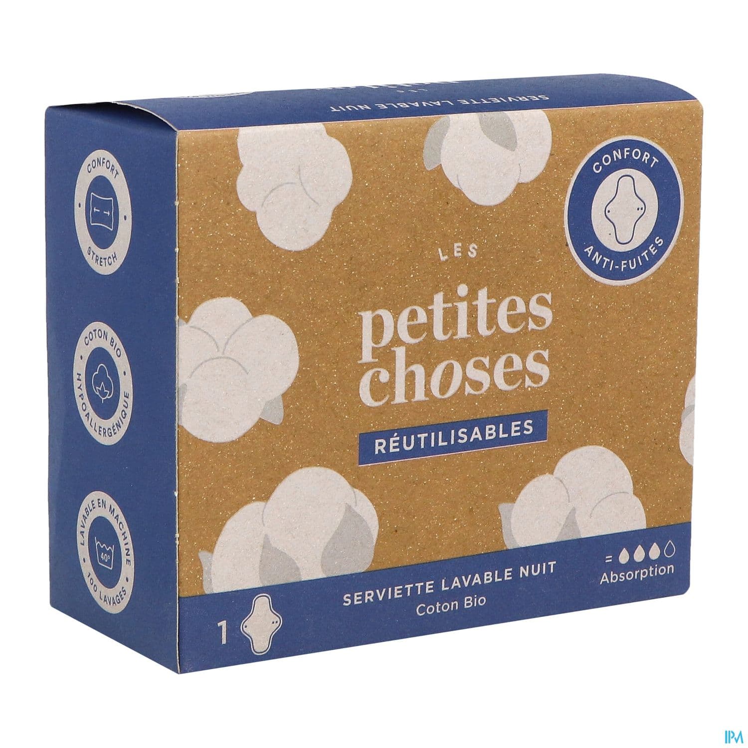 Les Petites Choses Serviette Periodique Lavable Coton Bio Nuit 1 — Pharmacie du Pilori