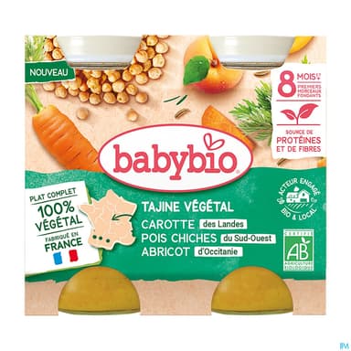 BABYBIO MENU BOULGH/ABRICOT 2X200G