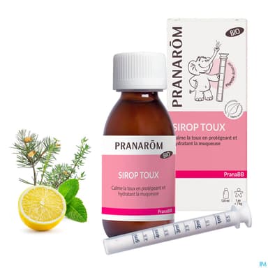 Pranarom Pranabb Sirop Gorge Toux Seche Sans Sucre Bio 120ml