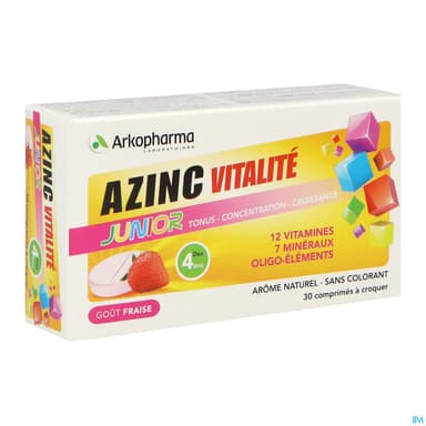 Arkopharma Azinc Vitalite Junior Comprime A Croquer Fraise 30