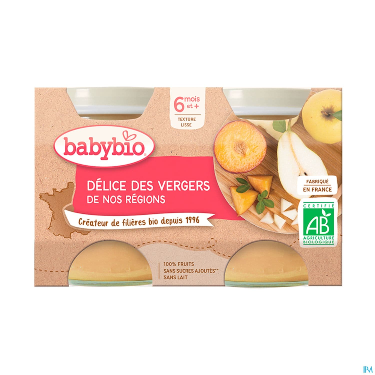 BABYBIO DELICE DE FRUITS 2X130G