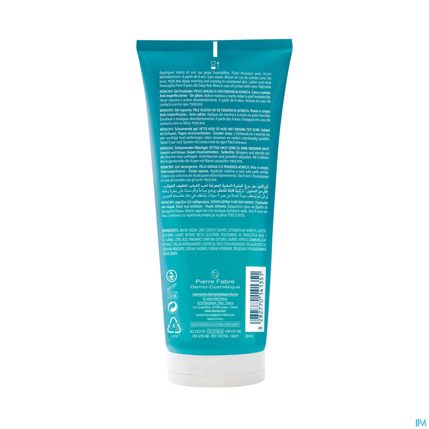 Ducray Keracnyl Gel Moussant Visage Et Corps 200ml