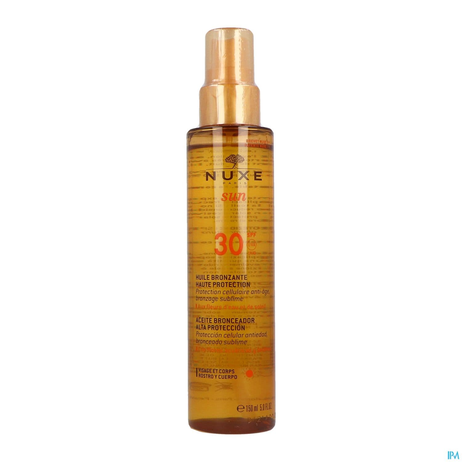 Nuxe Sun Huile Bronzante Visage Corps Ip30 150ml
