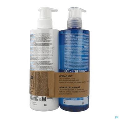 La Roche Posay Lipikar Lait Relipidant Corps Antidessechant 48h 400ml + Gel Lavant 400ml