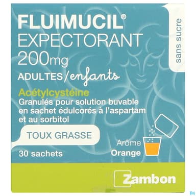 FLUIMUCIL EXPECT 200MG S/S SACH 30