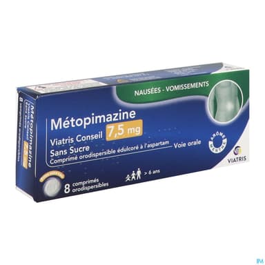 Metopimazine Viatris Conseil 7mg5 Sans Sucre Comprime Orodispersible Edulcore A l Aspartam 8
