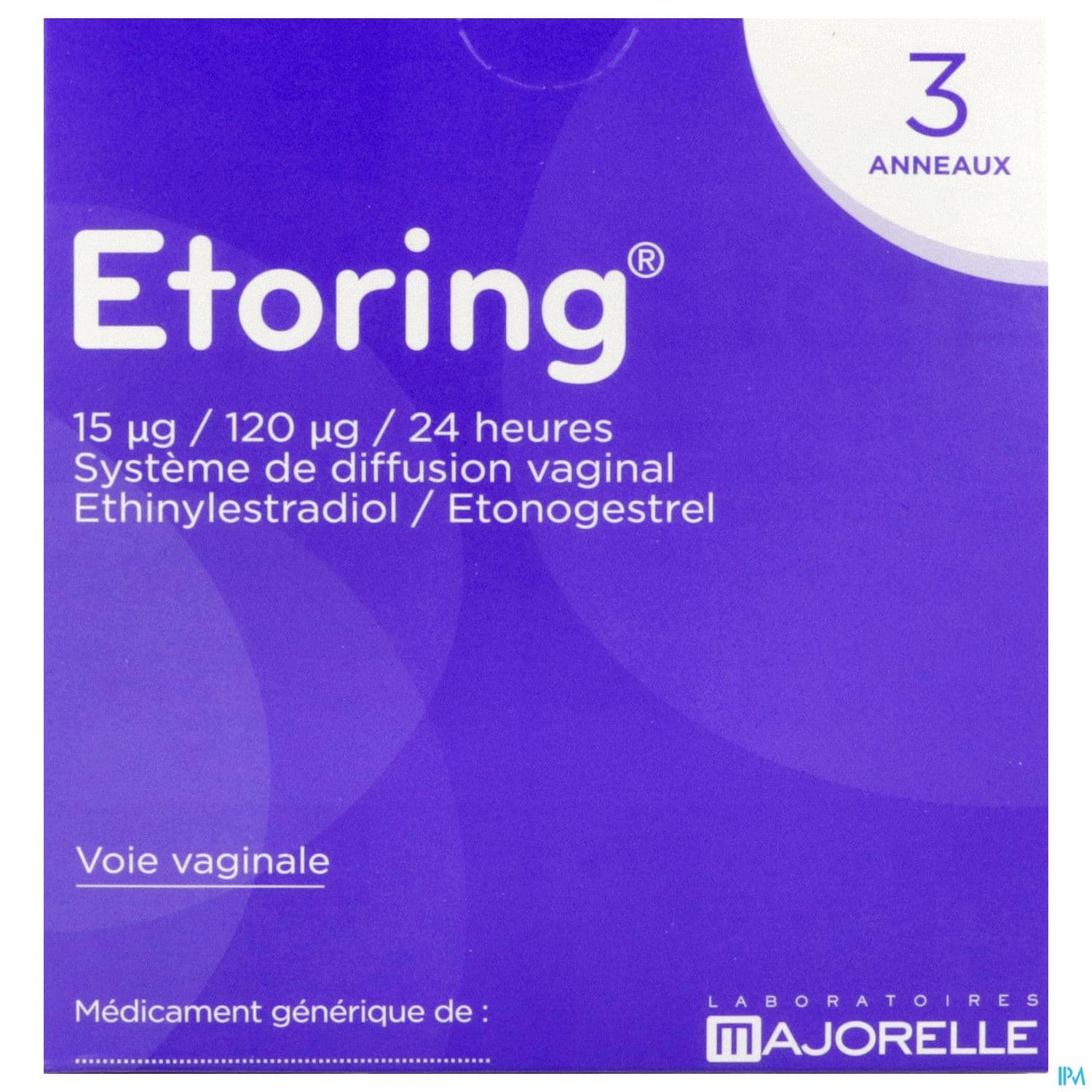 Etoring 15mcg/120mcg/24h Syst Diffusion Vaginal 3