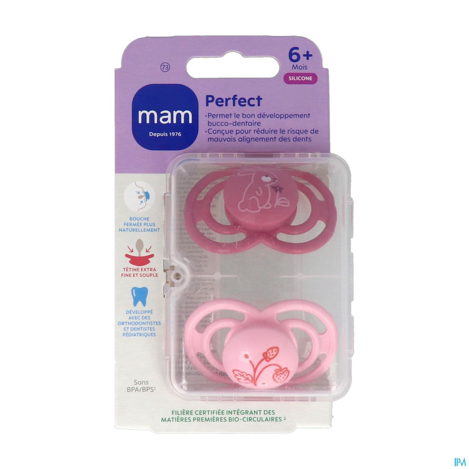 Mam Sucette Perfect Animaux +6m Silicone X2