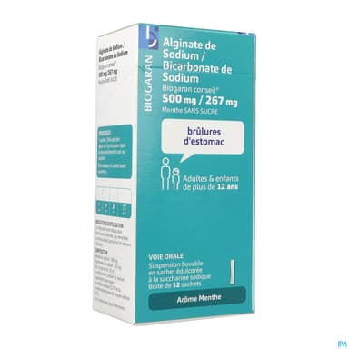 Alginate De Sodium Bicarbonate De Sodium Biogaran Conseil Suspension Buvable 10ml Sachet 12
