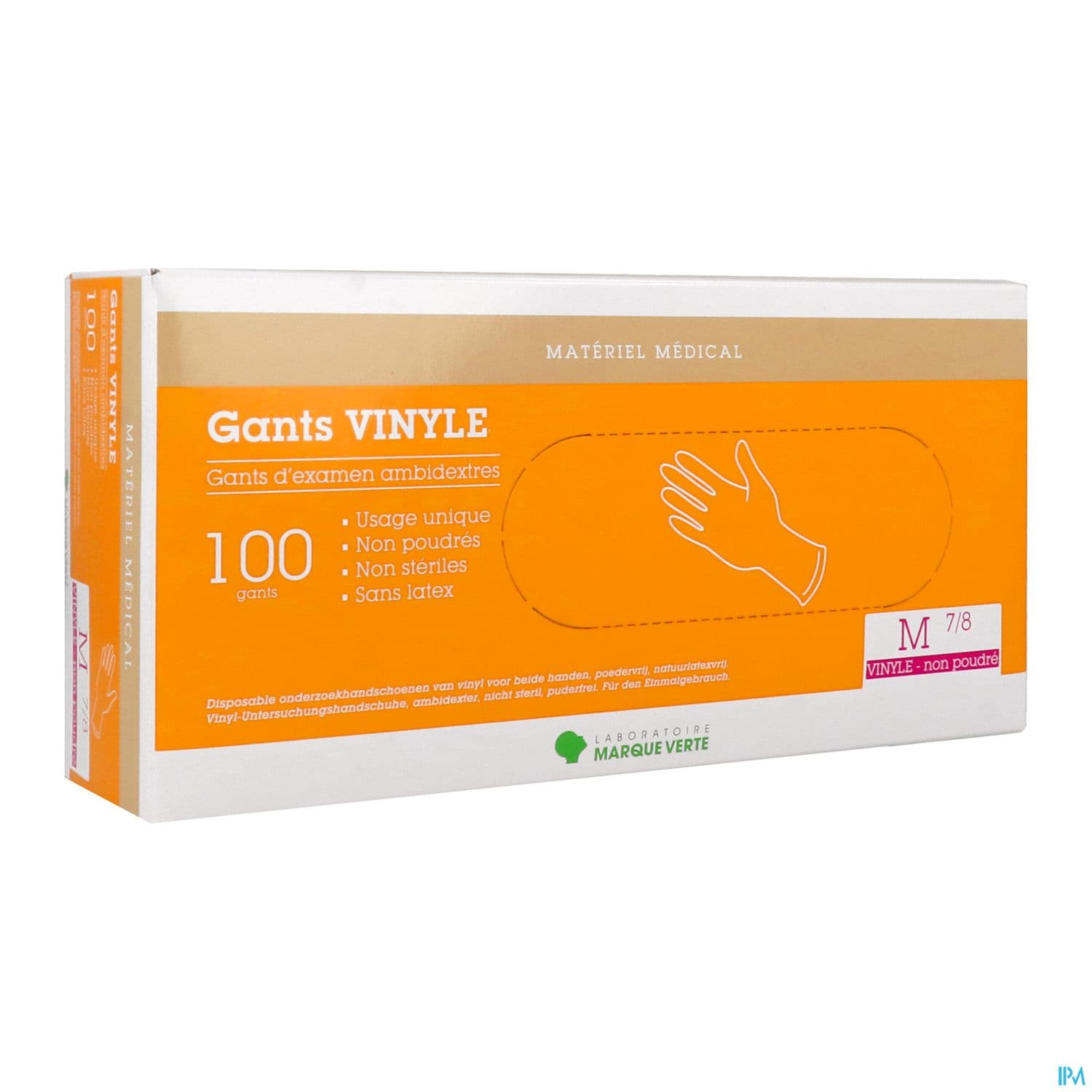 Marque Verte Gants Vinyle Non Poudre Medium 100