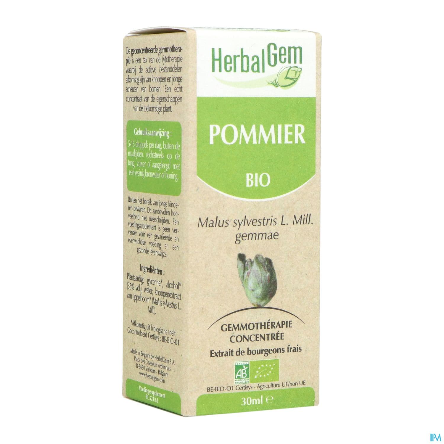 Herbalgem Pommier Bourgeon Macerat Glycer Bio 30ml