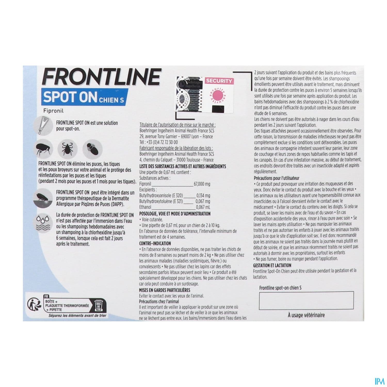 FRONTLINE CHIEN S SPOTON PIPET 3
