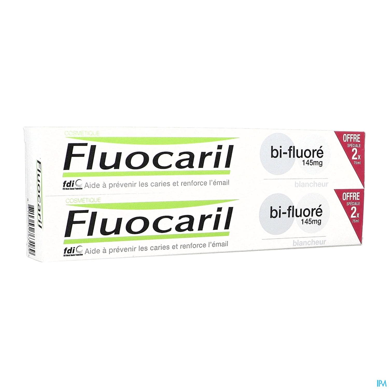 Fluocaril Bi Fluore 145mg Dentifrice Blancheur 75ml X2