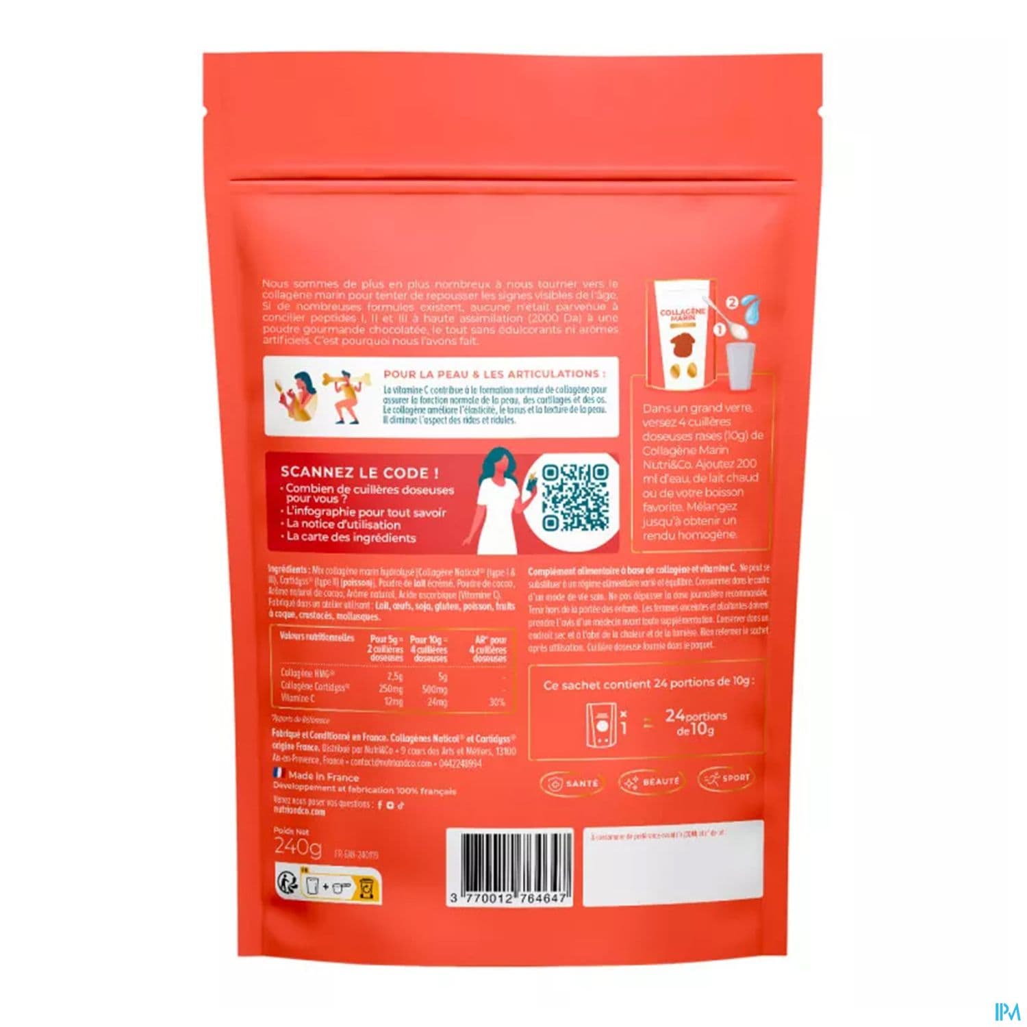 NUTRI&CO COLLAGENE CHOCOLAT 240G
