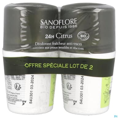 SANOFLORE DEO 24H CITRUS 50MLX2