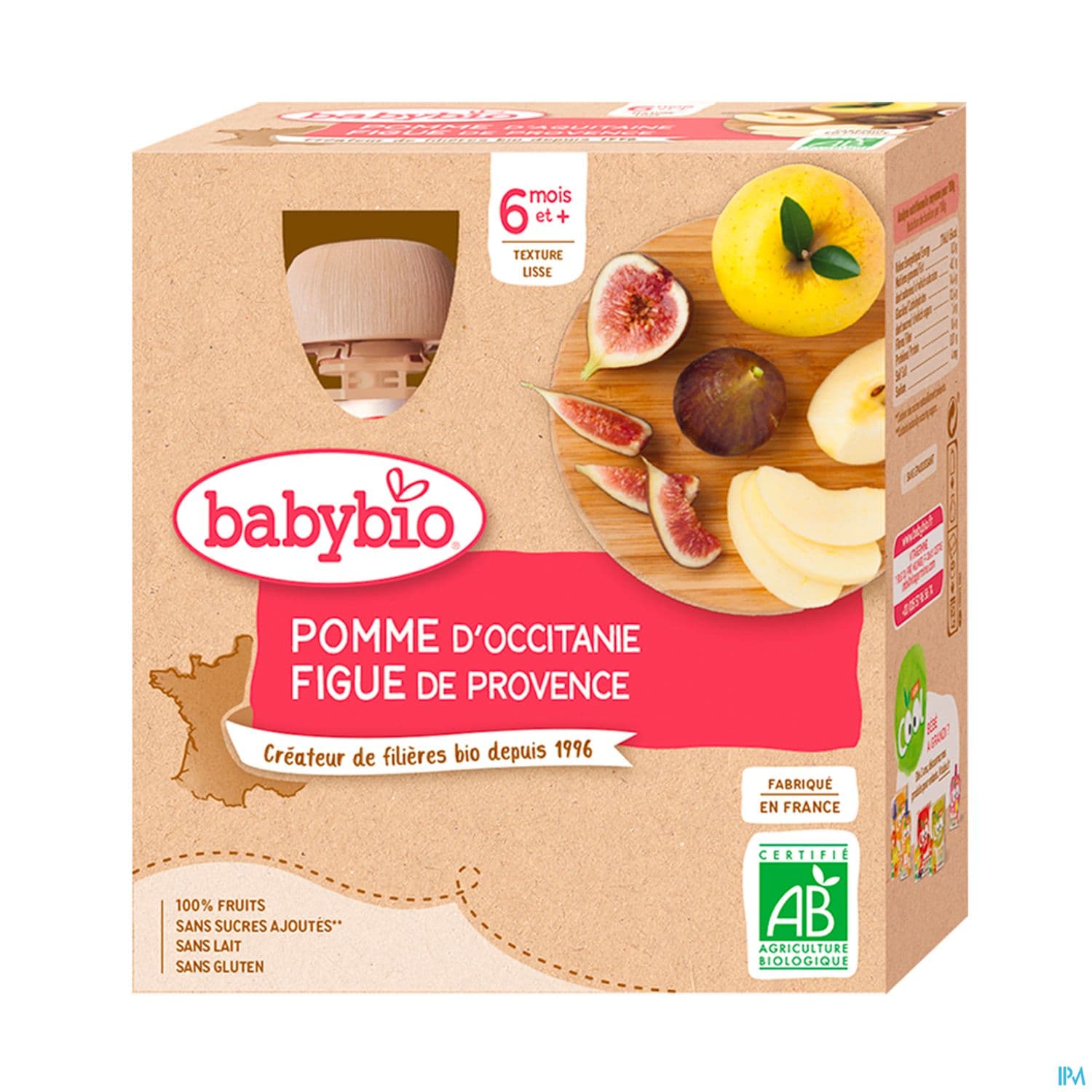 BABYBIO GOURD POMME/FIGUE 4X90G