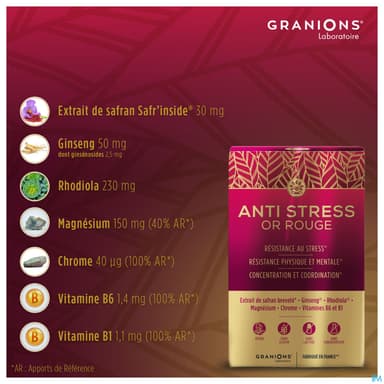 Granions Antistress Or Rouge Comprime 15