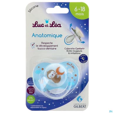 Luc Et Lea Sucette Anatomique Nuit Paresseux Anneau 6/18m