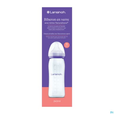 LANSINOH BIB VERRE NAT WAVE 240ML