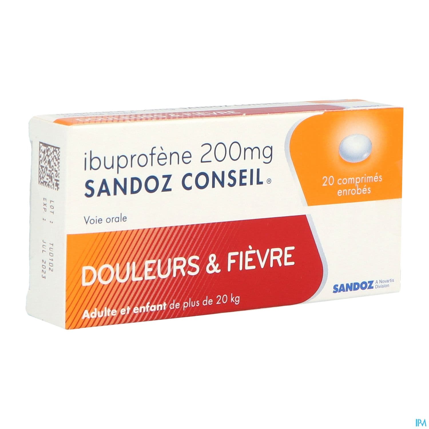 Ibuprofene Sandoz Conseil 200mg Comprime 20
