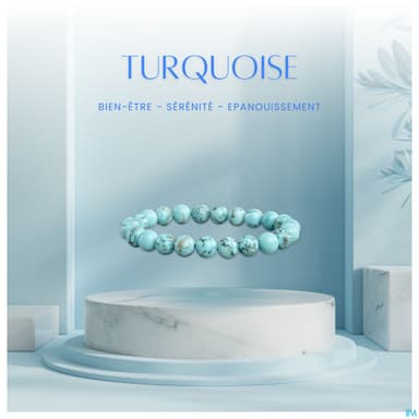 BRACEL LITHOTHERAP TURQUOISE 4MM