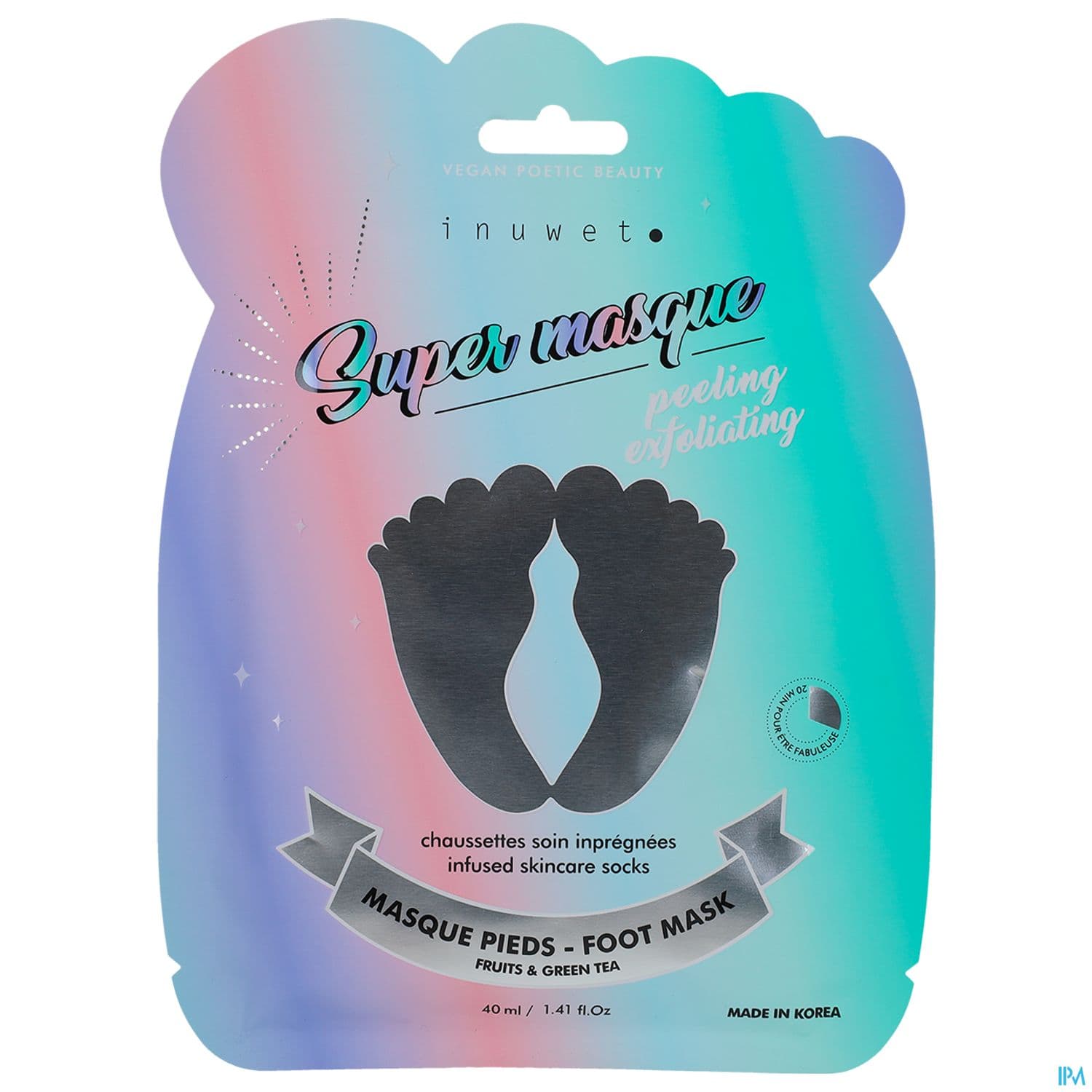 Inuwet Masque Chaussettes Exfoliantes Pieds