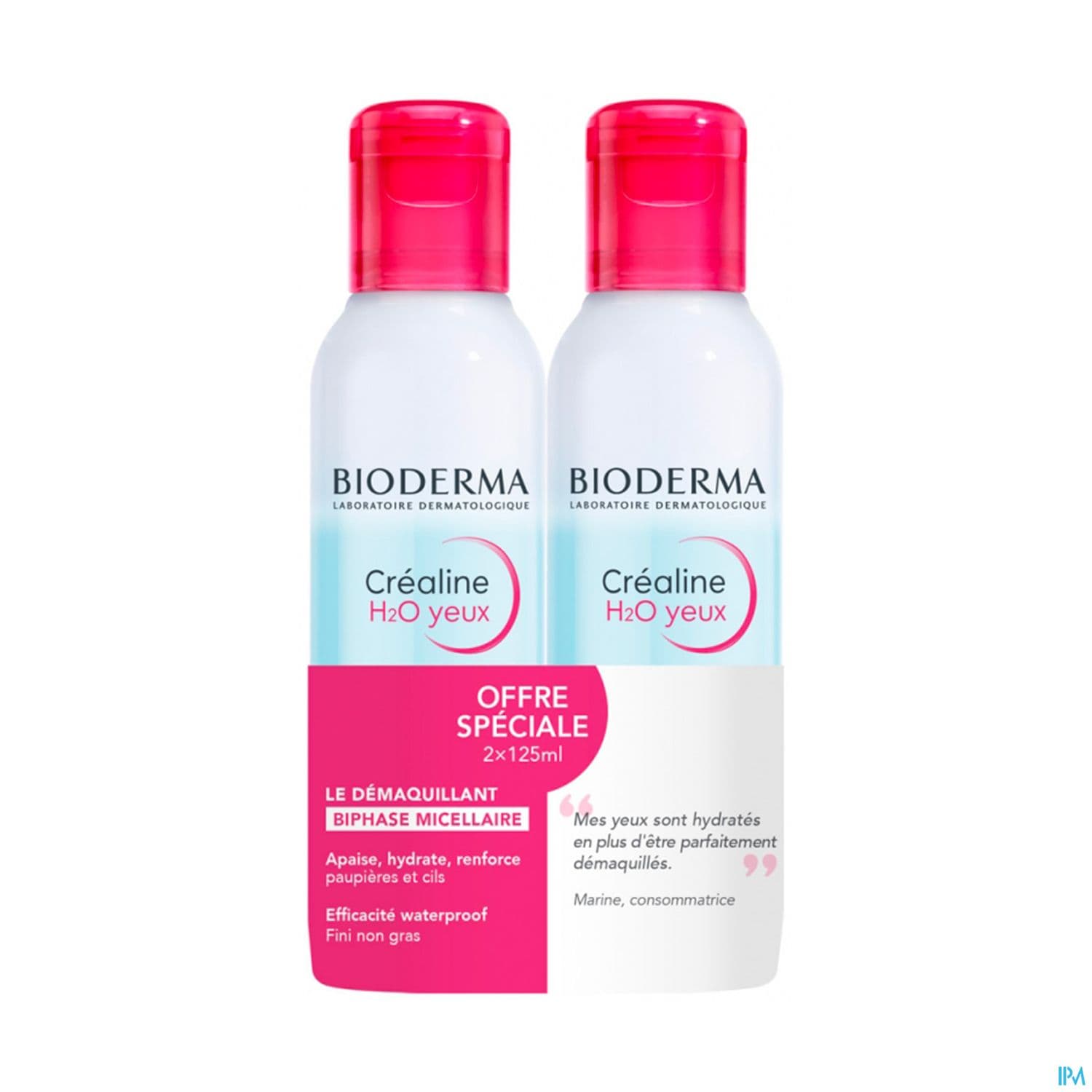 Bioderma Crealine H2o Demaquillant Yeux 125ml X2